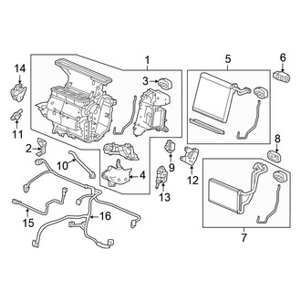 Honda OE - Air Conditioner & Heater - Evaporator & Heater Components (Sedan)
