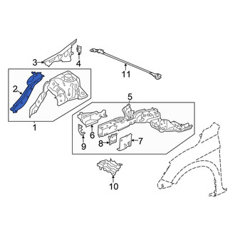 Honda OE - Front Right Forward Fender Rail