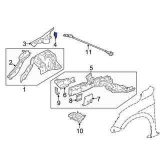 Honda OE - Right Fender Apron Reinforcement Bracket