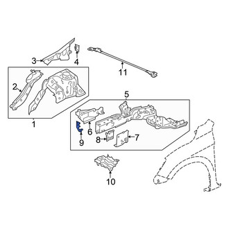 Honda OE - Front Right Frame Rail End