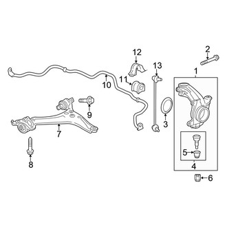 Honda OE - Front Suspension - Stabilizer Bar & Components (Sedan)