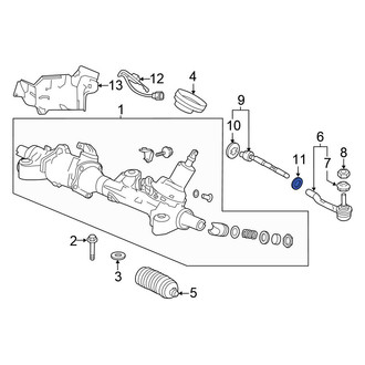 Honda OE - Inner Steering Tie Rod Nut