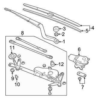 Honda OE - Windshield - Wiper & Washer Components (Wiper Components), (Sedan)