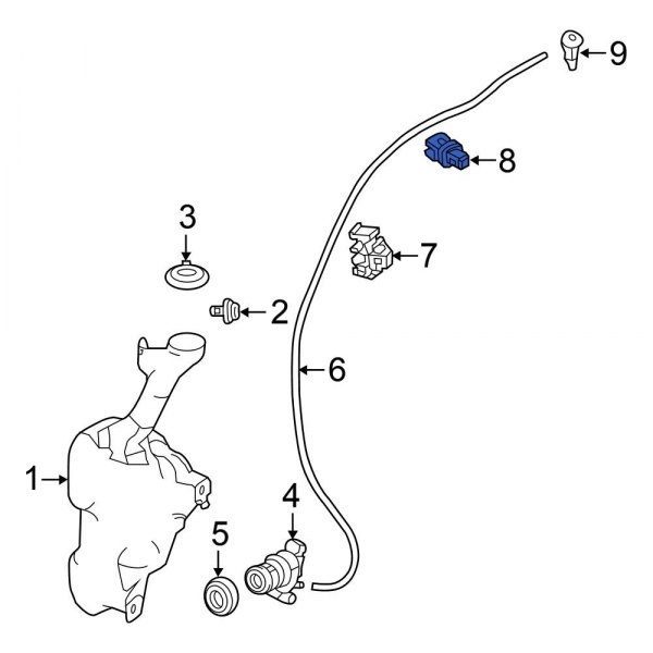Honda OE 90676TF0003 Windshield Washer Hose Clip