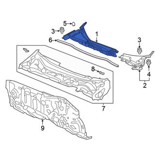 Honda OE - Front Right Cowl Grille Panel