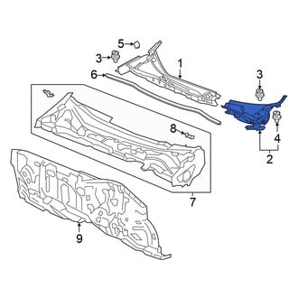 Honda OE - Front Left Cowl Grille Panel