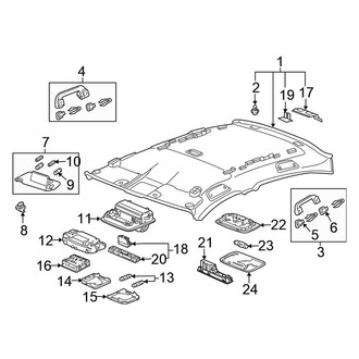Honda OE - Roof - Interior Trim (W/O Sunroof), (Sedan)
