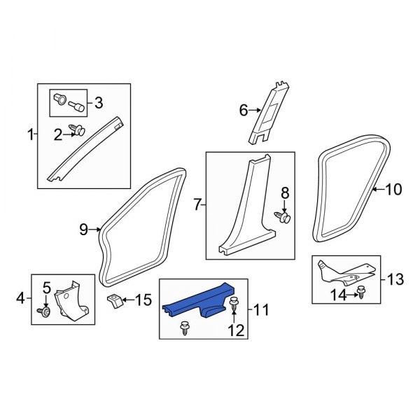 Honda OE 84251T2AA01ZA Front Left Door Sill Plate