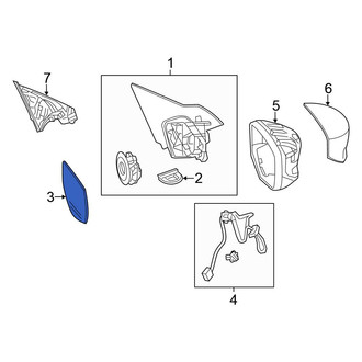 Honda OE - Front Left Door Mirror Glass