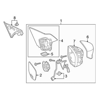 Honda OE - Front Door - Outside Mirrors (W/O Signal Lamp), (Sedan)