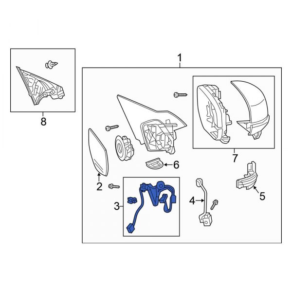 Honda OE 76206T2GA31 Front Right Door Wiring Harness