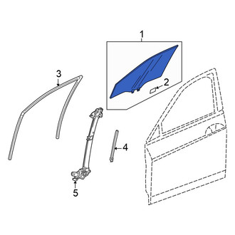 Honda OE - Front Right Door Glass