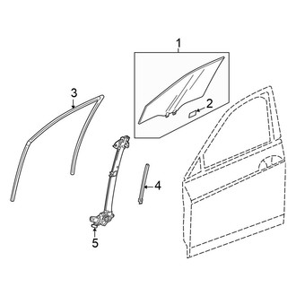 Honda OE - Front Door - Glass & Hardware (Sedan)