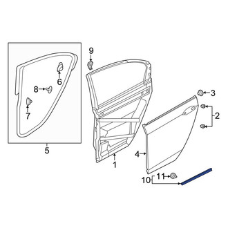 Honda OE - Rear Outer Door Outer Panel Seal
