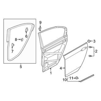 Honda OE - Rear Door - Door & Components (Sedan)