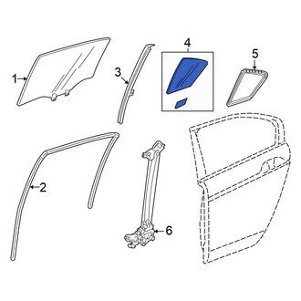Honda OE - Rear Left Vent Window Assembly