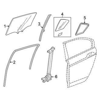 Honda OE - Rear Door - Glass & Hardware (Sedan)