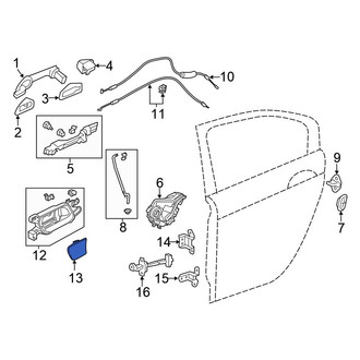 Honda OE - Front Right Inner Interior Door Handle Screw Cap