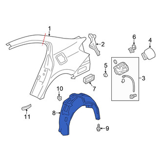 Honda OE - Rear Left Quarter Panel Splash Shield