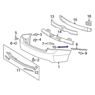 Honda OE - Rear Bumper Cover Support Rail