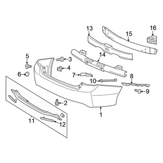 Honda OE - Rear Bumper - Bumper & Components