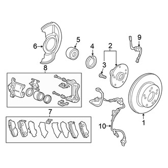 Honda OE - Front Suspension - Brake Components (Hybrid / Hybrid EX-L / Hybrid Touring)