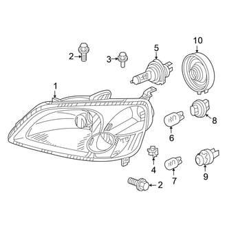 Honda OE - Front Lamps - Headlamp Components (DX / EX / HX / LX Coupe)