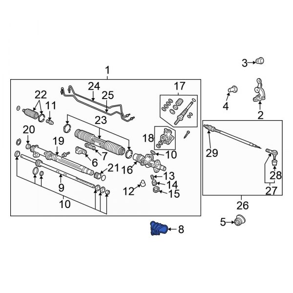 Honda OE 53692S6MA00 Rack and Pinion Cap