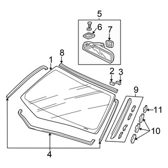Honda OE - Windshield - Reveal Moldings (DX / EX / GX / LX Sedan)