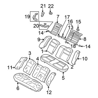 Honda OE - Seats & Tracks - Rear Seat Components (DX / EX / LX Sedan)