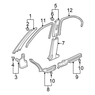 Honda OE - Pillars, Rocker & Floor - Interior Trim (DX / EX / GX / LX Sedan)