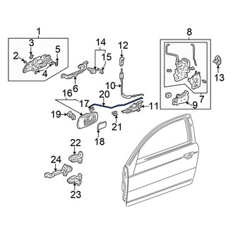 Honda OE - Front Left Inner Door Lock Operating Rod
