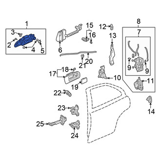 Honda OE - Front Left Outer Exterior Door Handle