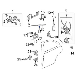 Honda OE - Rear Right Door Lock Rod Clip