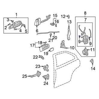 Honda OE - Rear Right Door Lock Rod Clip