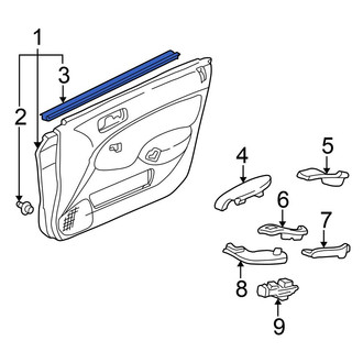 Honda OE - Front Left Door Window Belt Weatherstrip