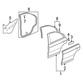 Honda OE - Rear Door - Door & Components (DX / EX / GX / LX Sedan)