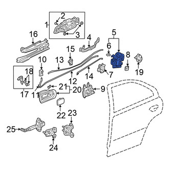Honda OE - Front Right Door Latch Assembly