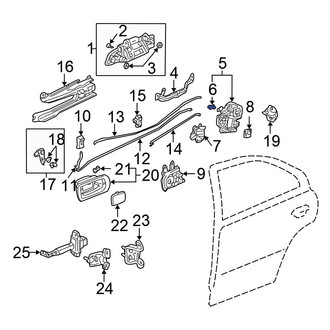 Honda OE - Front Left Lower Door Lock Rod Clip
