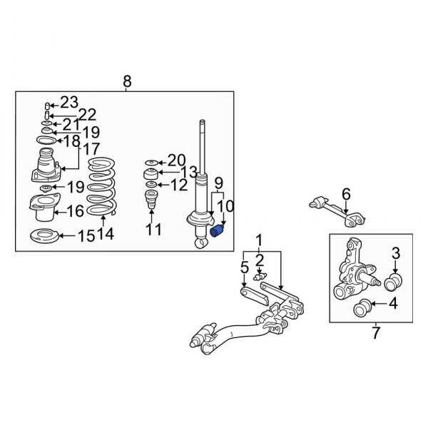 Honda OE 52622S5DA01 Rear Suspension Shock Absorber Mount Insulator