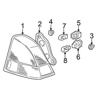 Honda OE - Rear Lamps - Tail Lamps (On Body), (DX / EX / GX / LX Sedan)