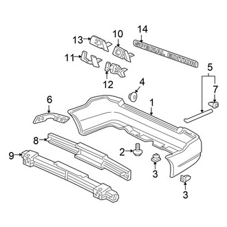 Honda OE - Rear Bumper - Bumper & Components (DX / EX / HX / LX Coupe)