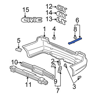 Honda OE - Rear Left Lower Bumper Guide