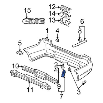 Honda OE - Rear Left Upper Bumper Guide