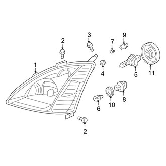 Honda OE - Front Lamps - Headlamp Components (Hatchback)