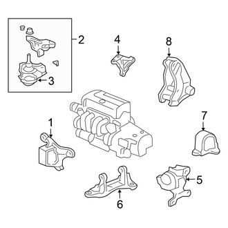 Honda OE - Engine / Transaxle - Engine & Transmission Mounting (Hatchback 1.4L / 1.6L / 1.7L / 1.8L / 2.0L)