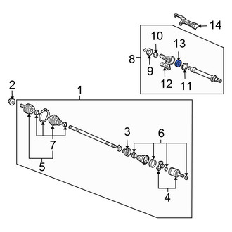 Honda OE - Front CV Axle Shaft Carrier Bearing