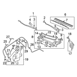 Honda OE - Windshield - Wiper & Washer Components (Hatchback)