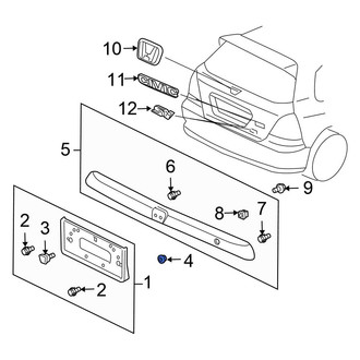 Honda OE - Rear License Plate Light Panel Nut