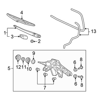 Honda OE - Lift Gate - Wiper & Washer Components (Hatchback)